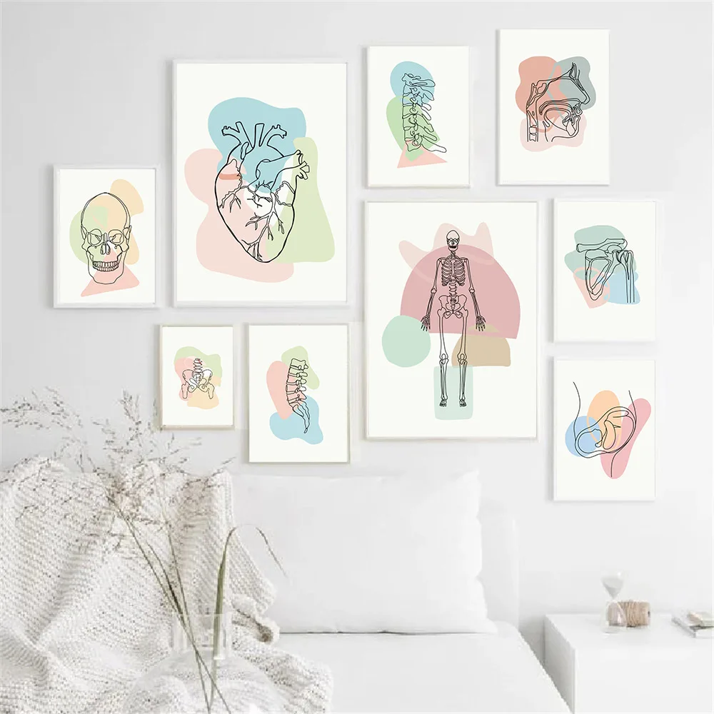 Фотография в виде каркаса позвоночника на холсте медицинская абстрактная