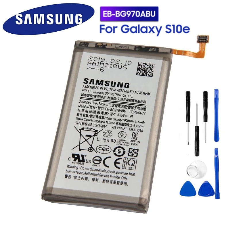 EB-BG970ABU For Samsung Galaxy S10e S10 E SM-G970F/DS SM-G970F SM-G970U SM-G970W G9700 3000/3100mAh Original Batter + Free Tools - купить по