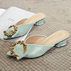 Мюли FamtiYard женские на высоком каблуке, пикантные шлепанцы, без застежки, летние сандалии, пляжная обувь для улицы