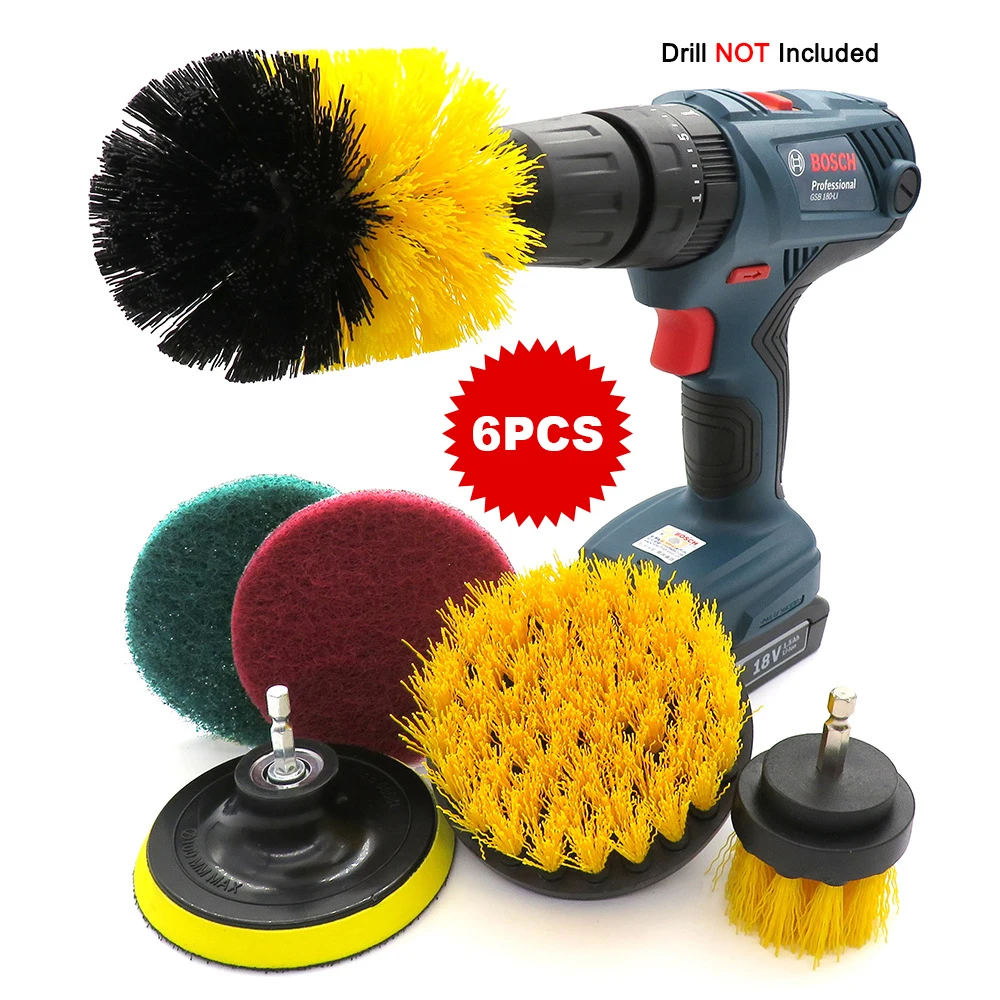

Screwdriver Brush 6Pcs Set For Kitchen Bathroom Sink Floor Wall Car Wheels Useful Things For Home Cleaning Tools