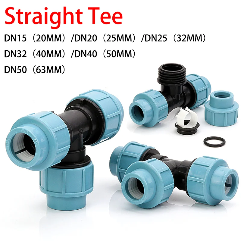 

Equal-diameter Three-way Plastic PE Quick Connection Water Pipe Joint Farmland Water-saving Irrigation DN15/20/25/32/40/50/63