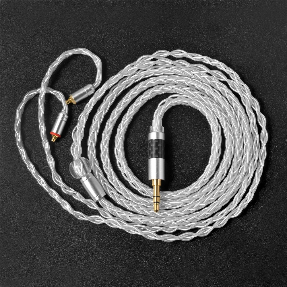 

8 Strands 192 Cores earbuds Upgrade Cable 6N single crystal copper silver plated earphone Wire 0.78 MMCX 3.5mm 4.4mm