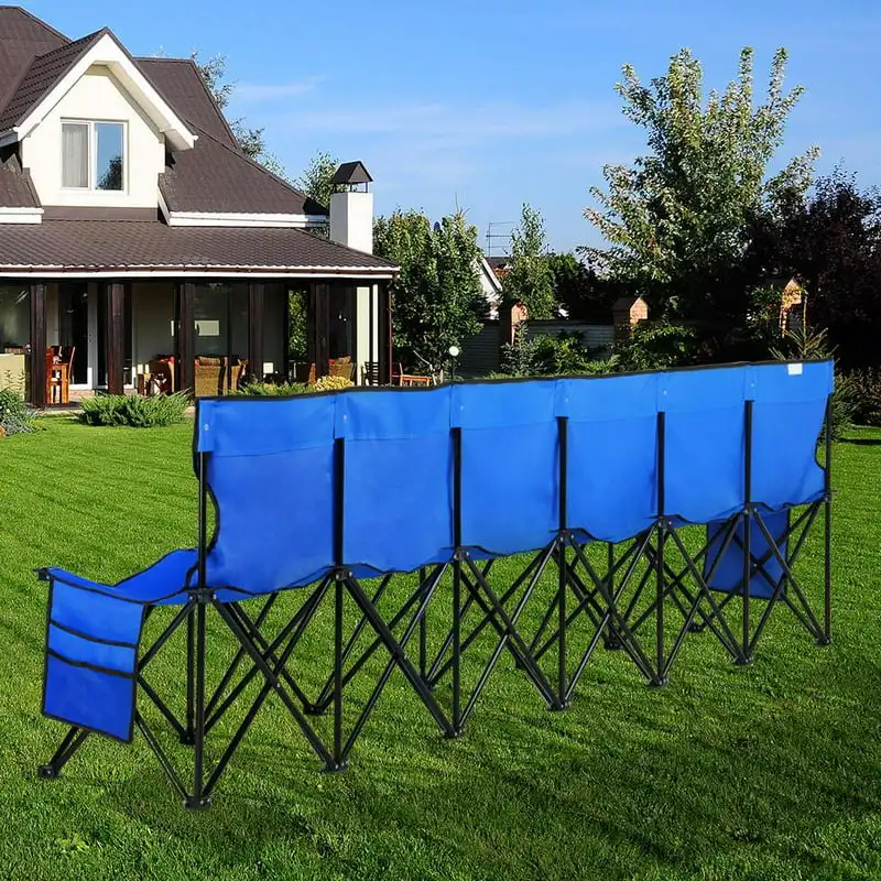 

Seats Portable Folding Bench For Sports Camping Blue