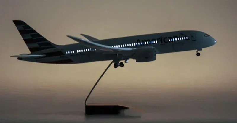 Фото Масштаб 1/130 47 см Самолет Boeing B787 Dreamliner Самолет Американский авиакомпания Модель W Свет и колесо Литой под давлением Пластиковый полимерный самолет №2