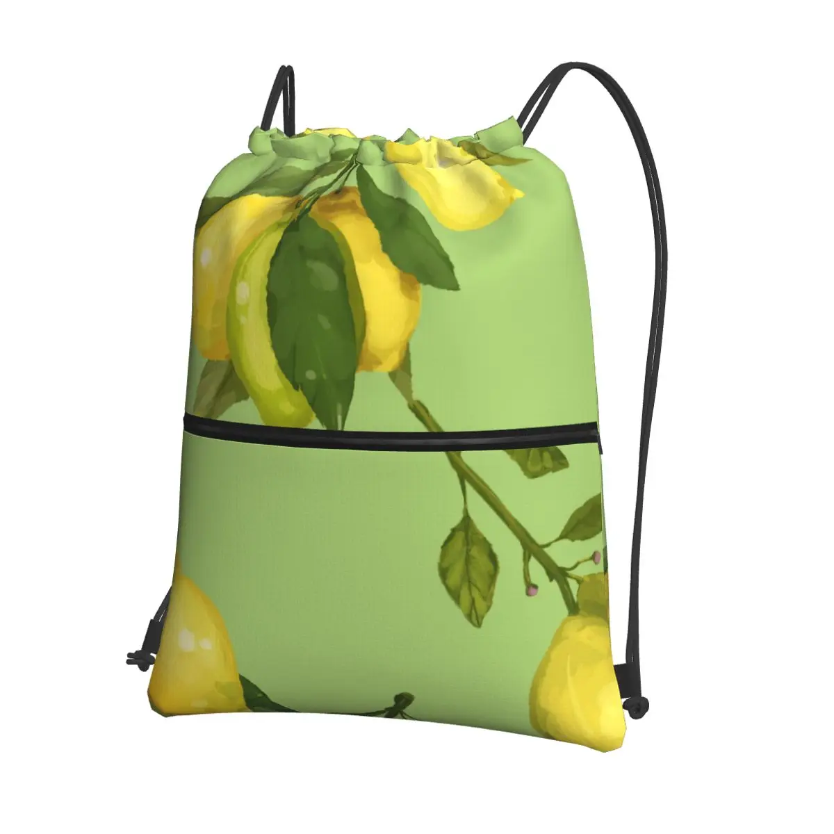 

Foldable Backpack for Gym Workout Outdoor Running Travel Cartoon School Eco Friendly Shopping Bag with Zipper Lemon