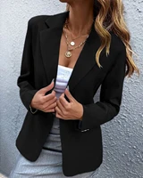 2022 autumn womens black blazer jacket long sleeve casual blazers female elegant spring fashion office formal ladies clothes