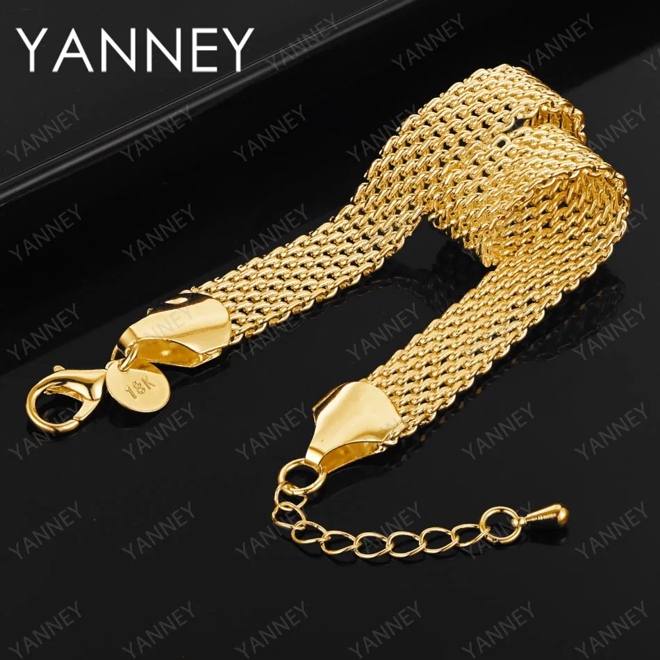 Женский браслет из серебра 925 пробы 18 К золота 10 мм