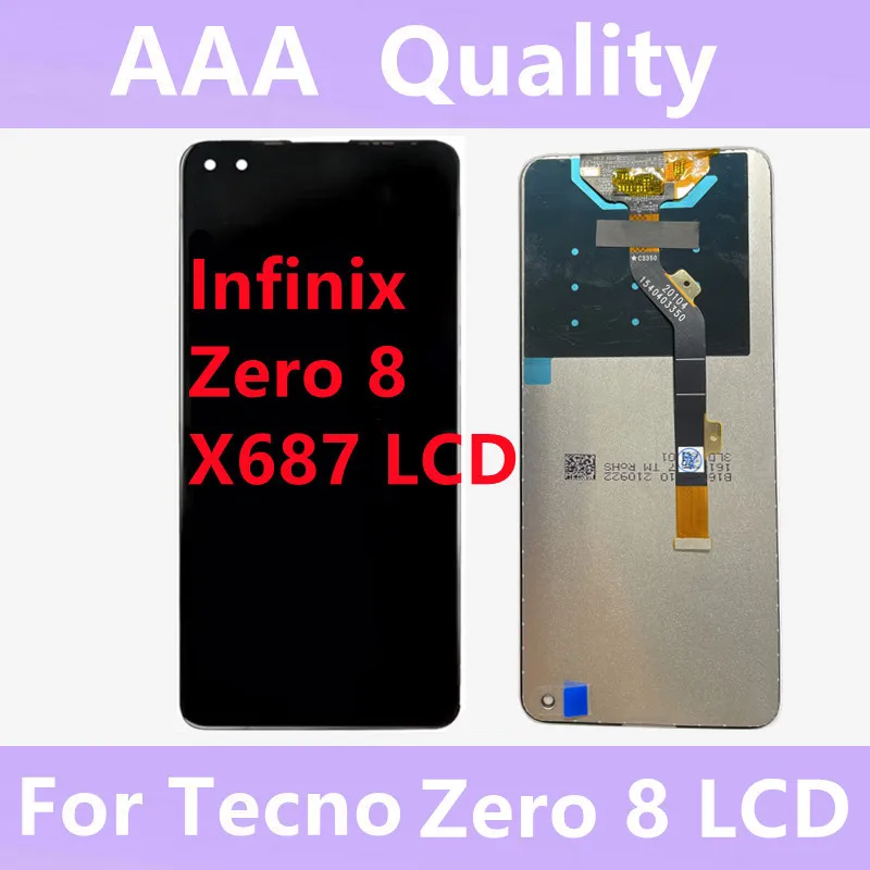 

Оригинальный сенсорный ЖК-экран 6,85 дюйма для Infinix Zero 8 X687, дигитайзер для Infinix Zero 8 I X687B, сменный компонент ЖК-дисплея