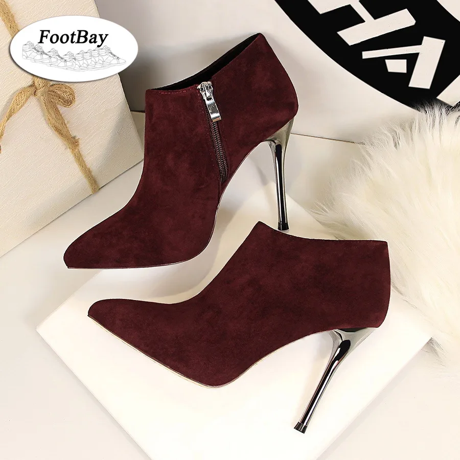 

Free Shipping Luxury Zip Flock Leather Solid Women Pumps Shoes Pointed Toe High Heels for Women 2022