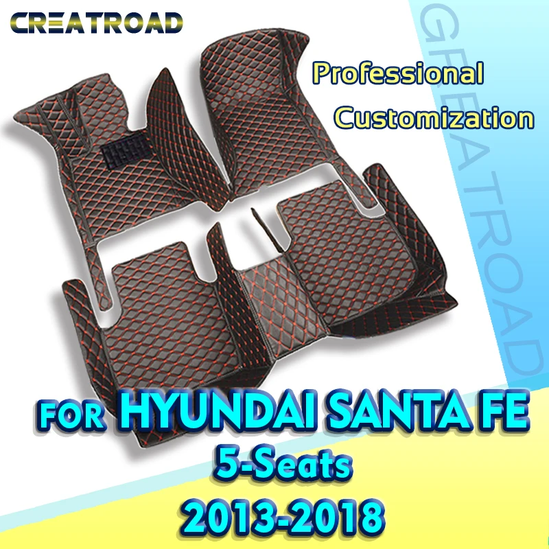 

Автомобильные коврики для Hyundai Santa Fe, пять сидений, 2013, 2014, 2015, 2016, 2017, 2018, автомобильные накладки на ножки, коврик, аксессуары для интерьера