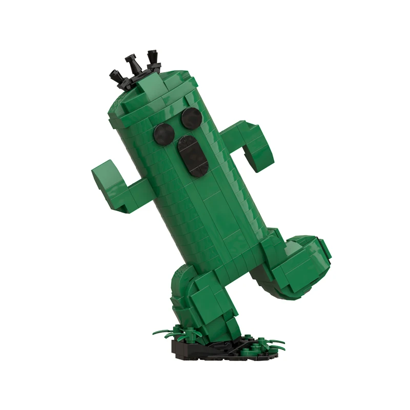 

Cartoon Fantasy Cactuar Monster Building Block Set DIY Game Sabotender Cactender Bonsai Plant Cactus Figure Brick Model Kid Toy