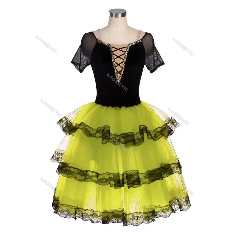 Балетное платье длинное профессиональное балетное платье-пачка для девочек