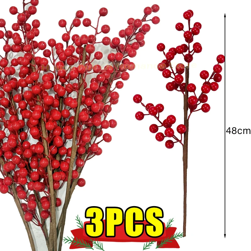 

Искусственные красные веточки с ягодами