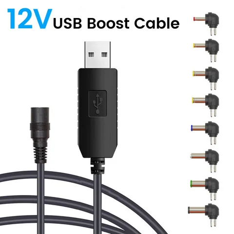 USB-кабель elough с 5 В на 12 В постоянного тока, переходник с USB на гнездо постоянного тока, усилитель провода, конвертер, повышающий шнур для Wi-Fi маршрутизатора, модема, вентилятора, динамика