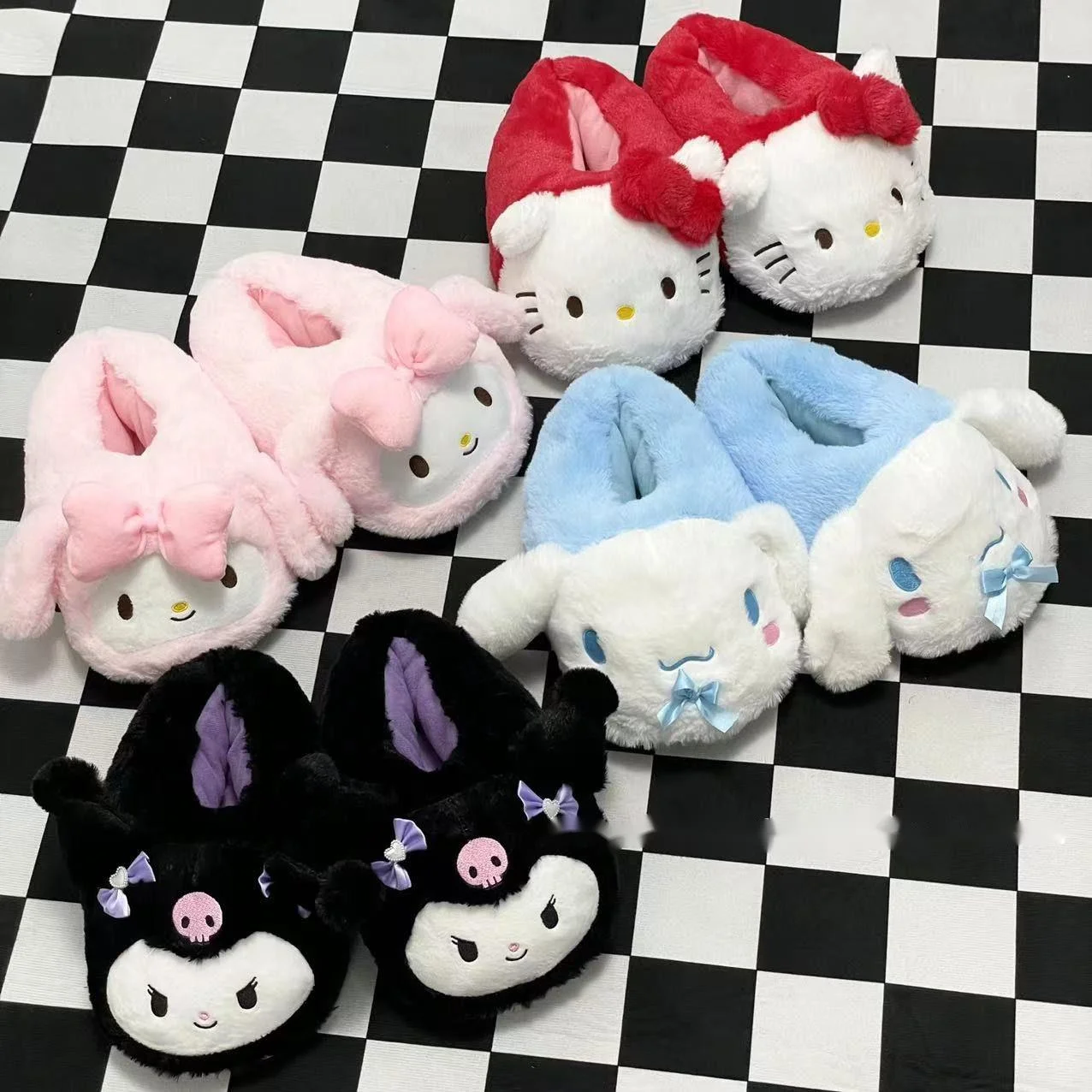 Sanrio Hello Kitty Kuromi My Melody Cinnamoroll милые тапочки с героями мультфильмов модная домашняя