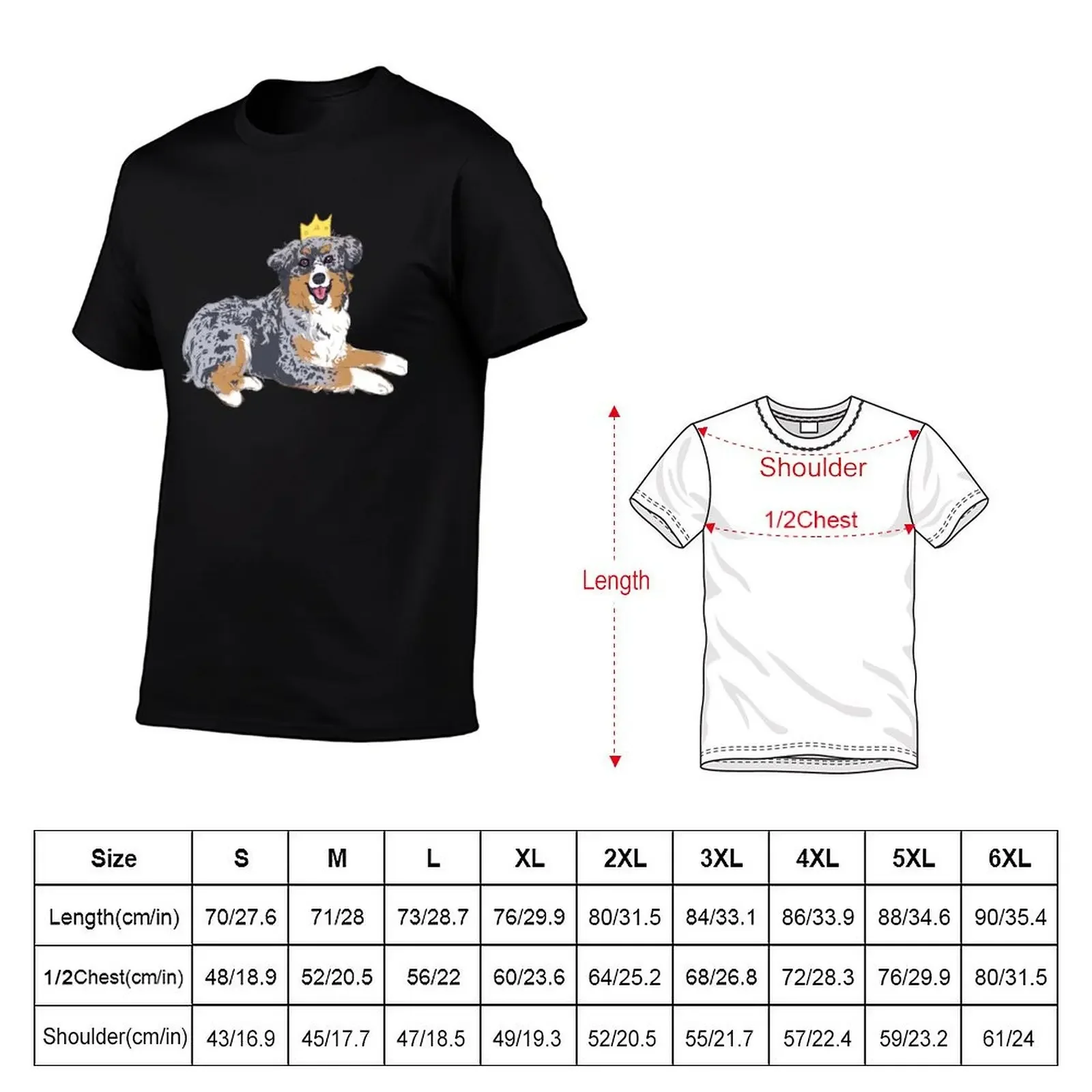 Blue Merle Aussie Портрет с короной/Футболка австралийской овчаркой топы футболки