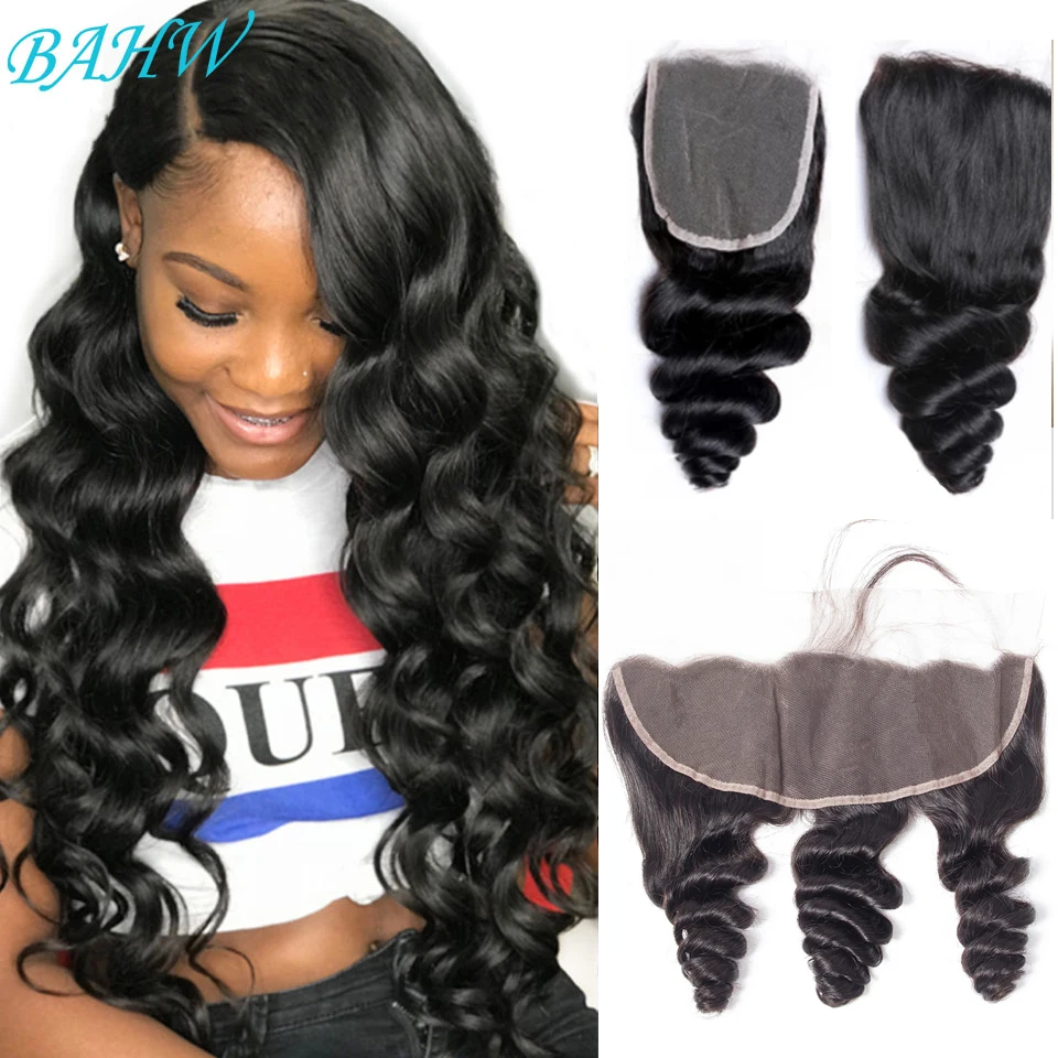 

4X4 HD Прозрачная Кружевная застежка бразильская свободная волна 13X4 от уха до уха невидимая швейцарская кружевная спереди предварительно выщ...