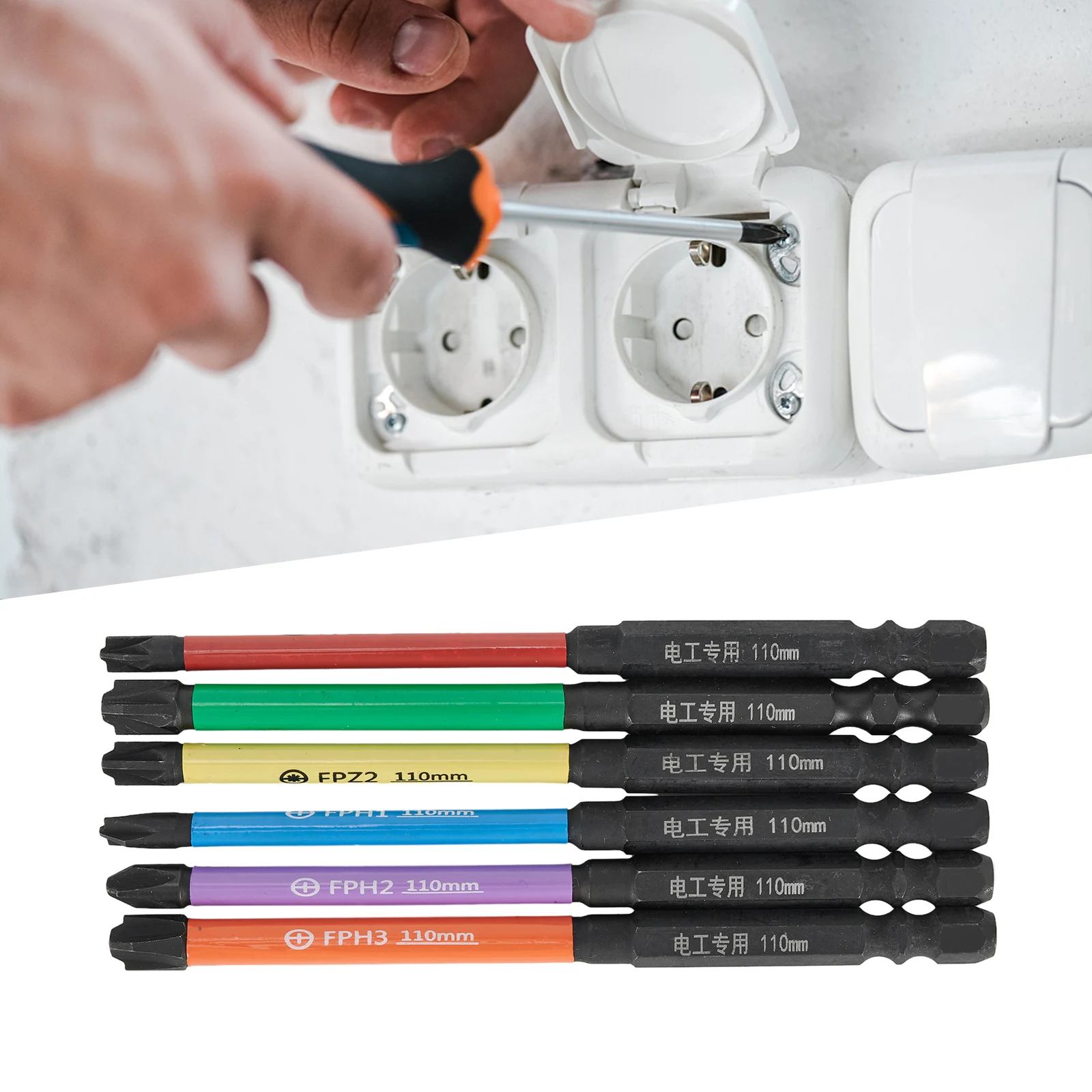 6 шт. 110 мм магнитная специальная шлицевая крестовая отвертка для электрика FPHFPZ