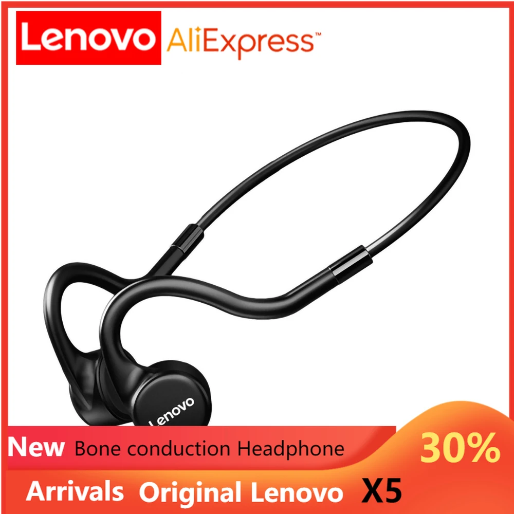

Original Lenovo X5 Wireless Bone conduction Headphone IPX8 Waterproof Earbuds Bluetooth Headset Sports Running Earphone With Mic