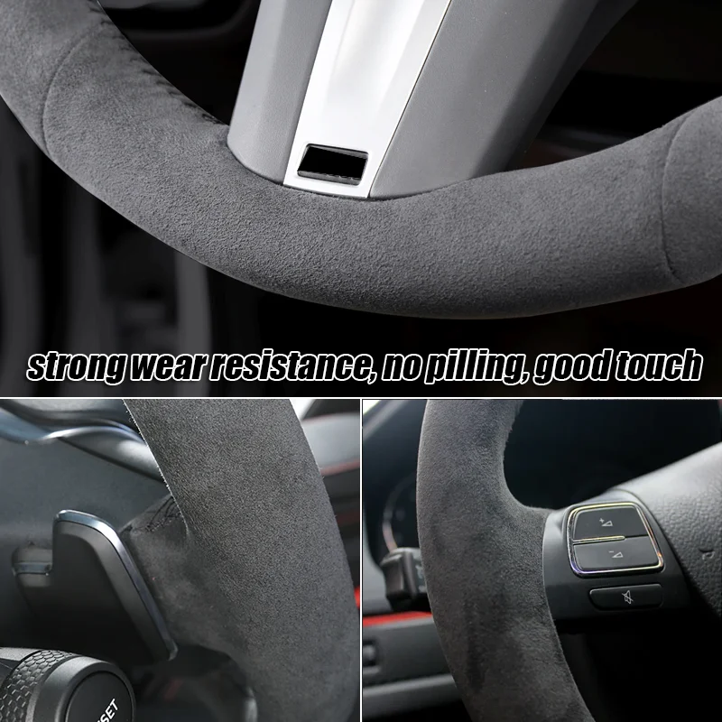 Фото Чехол для руля из микрофибры с ручной вышивкой для Seat Leon (Mk2) 2006-2008, Ibiza (6L) 2007 №5