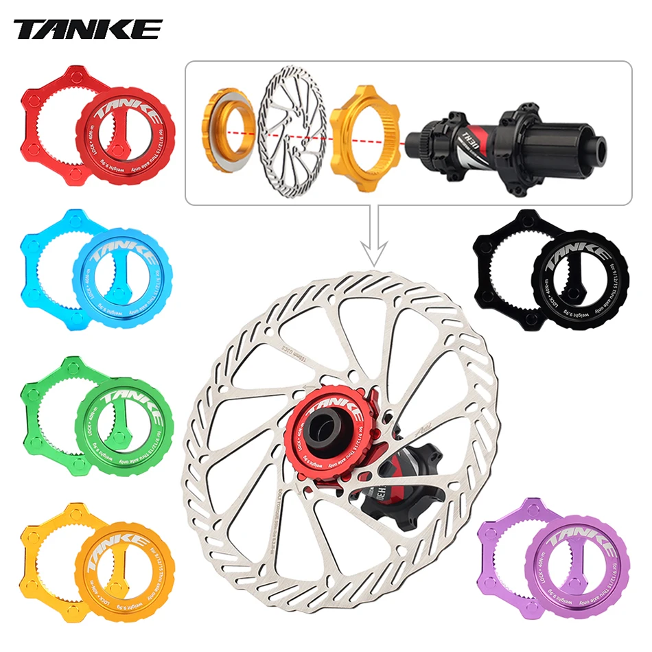 TANKE Bicycle Hub Center Lock To 6-bolt Adapter Mountain  Bike Hubs Middle Lock Conversion Seat 6 Bolt Rotor Disc Brake Cycling