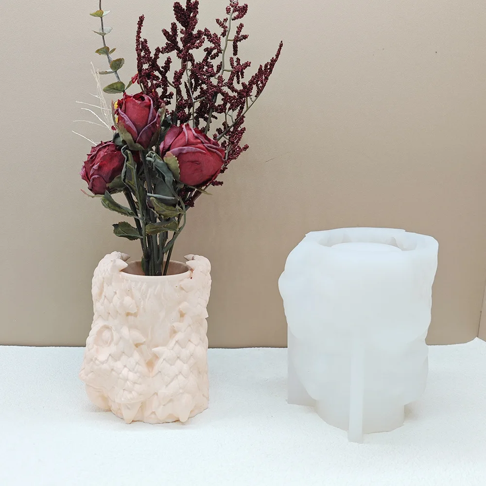 Силиконовая форма сделай сам в виде головы дракона для суккулентов горшке