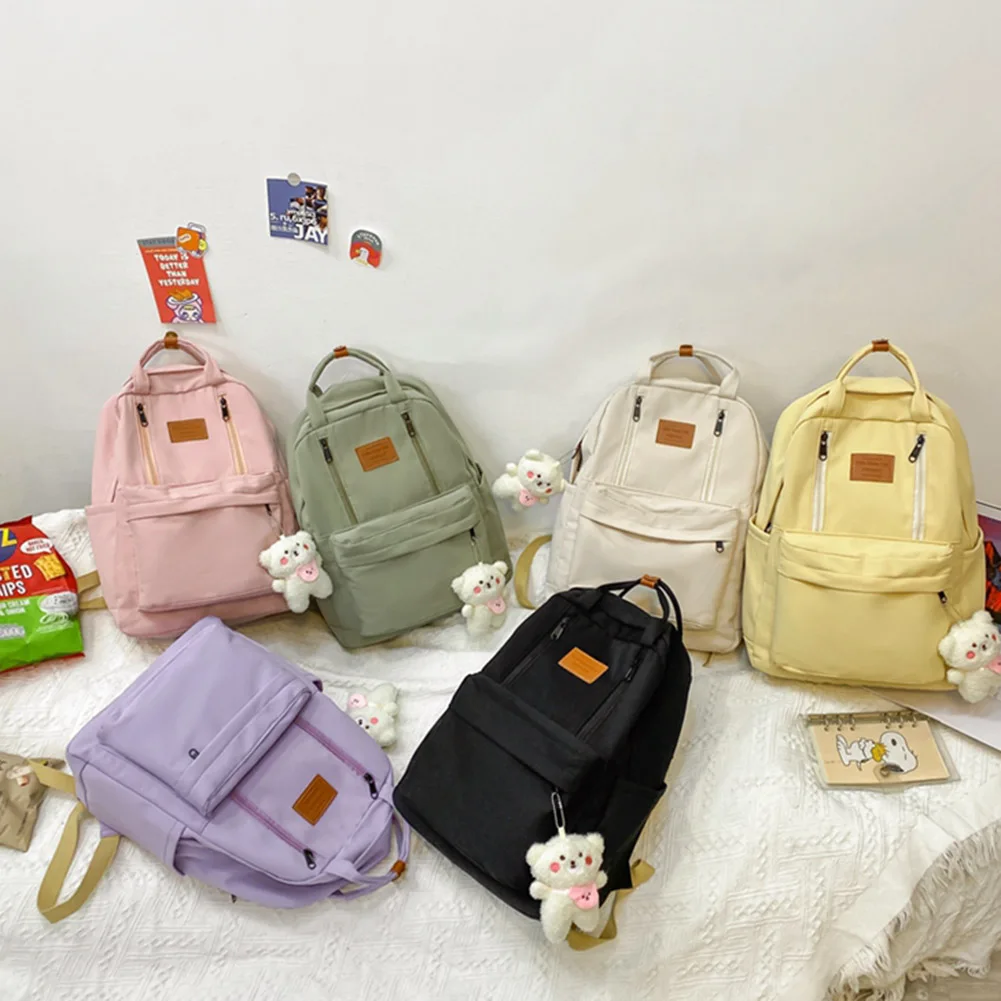 

Fashion Backpack Casual New Women Backpack Nylon Solid Color Shoulder Bags Teenage Girl School Bags Rucksacks Bags For Women