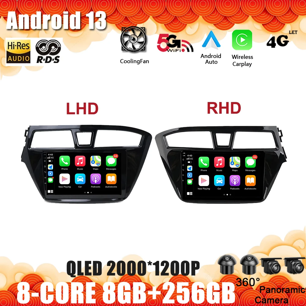 

Автомобильный мультимедийный плеер для Hyundai I20 LHD 2015 2016 2017 2018 Android 13, радио, стерео, GPS-навигация, № 2 Din 2DIN DVD