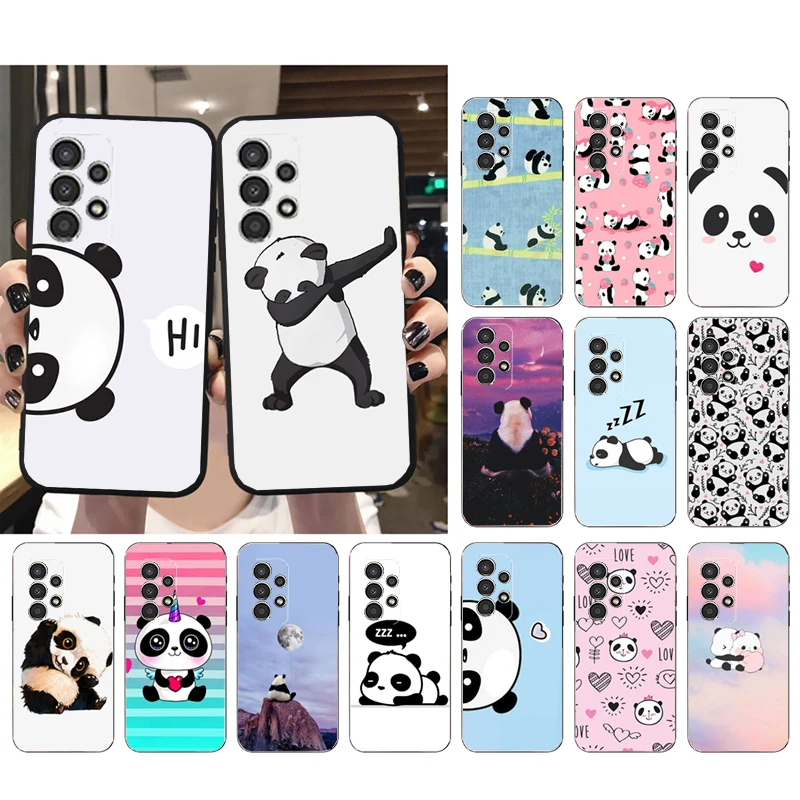 

Cartoon Panda Phone Case for Samsung Galaxy A73 A13 A22 A32 A71 A33 A52 A53 A72 A73 A51 A31 A23 A34 A54 A52 A53S Funda