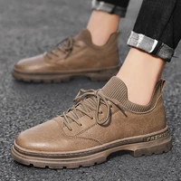mens genuine leather shoess laceup comfortable casual men shoes british business leather shoes fashion men sneakers martin boot