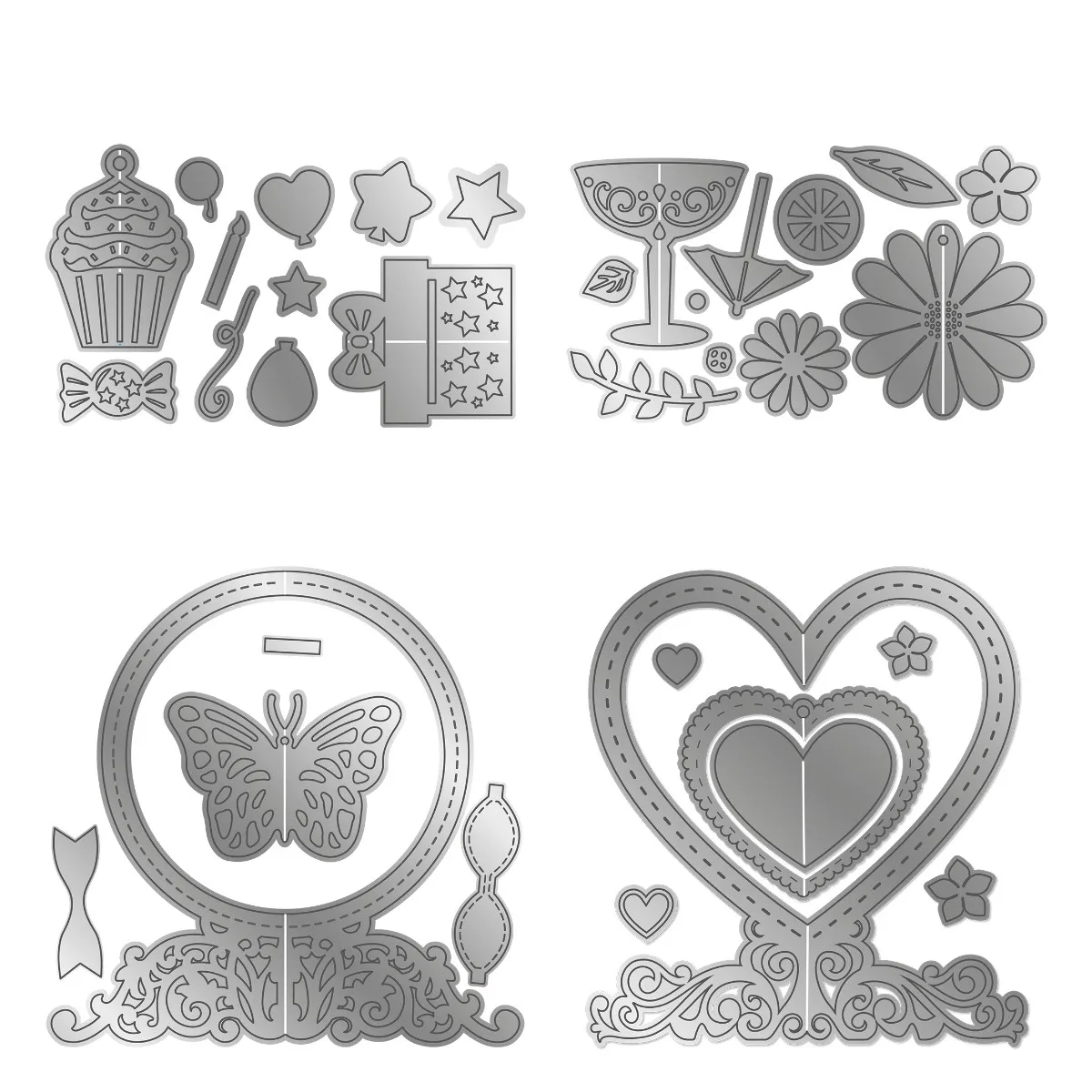 

2022 New Arrival Heart Butterfly Dream of Summer Time to Celebrate Metal Cutting Dies Diy Scrapbooking Paper Craft Knife Mould