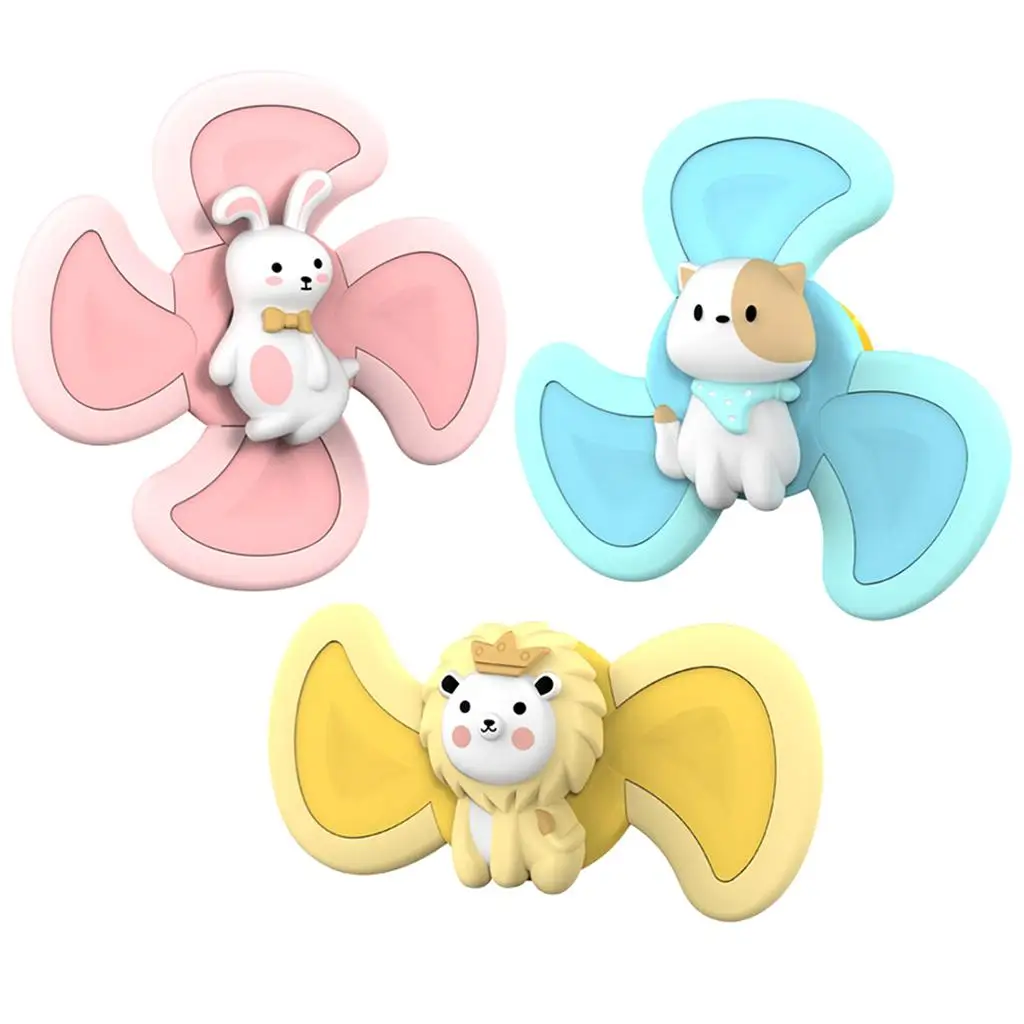 

3pcs Suction Cup Top Toy,Spinner Fingertip Gyro Fidget Spinner for Baby Stress Relief Spiral Novelty Tops