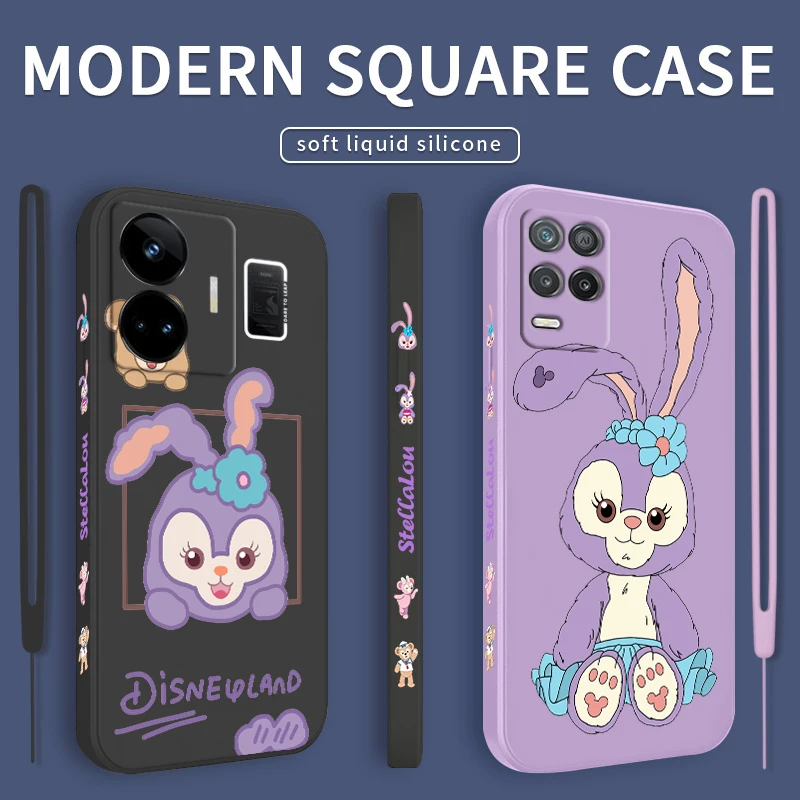 

StellaLou Disney Cute Liquid Left Rope Phone Case For OPPO Realme GT2 Explorer Master Neo5 C21Y 10 9 8 4G 5G Pro Cover Fundas