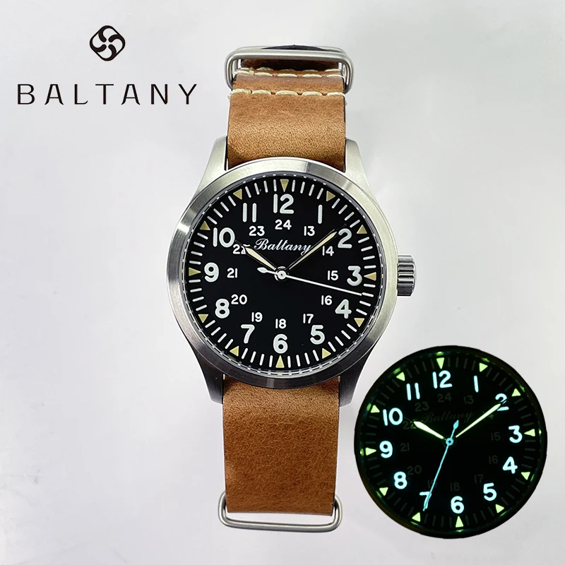 

Baltany Homage Men Watch Pilot Hml-H704 Black Dial Mechanical Japan NH35 Automatic Sports Military Retro Waterproof Wristwatches