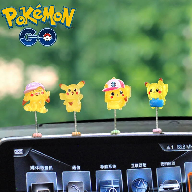 

1set Pokemon Car Decorations Pendant Pikachu Anime Figure Spring Shake Head Doll Cartoon Funny Model Doll Toys Kids Gifts