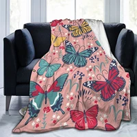 tawetori butterflies and flowers blanket soft throw blanket lightweight flannel blanket queen size for sofa couch bed office tra