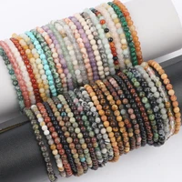 natural stone beads bracelet for women men amethysts crystal agates turquoises jades jewelry agates elastic bangle bracelets