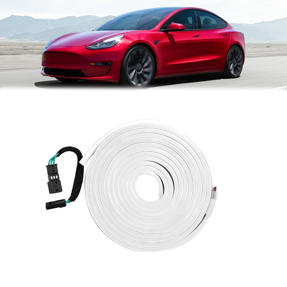 

Светодиодная лента для переднего багажника Tesla Model 3, Модифицированная фотовспышка, водонепроницаемая гибкая силиконовая Светодиодная лент...