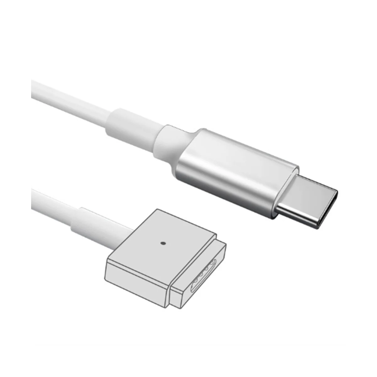 

For Apple Notebook Charging Cable Type-C to Macboo Conversion Cable Type-C Female to Magsafe2/1 1.8M 3A 87-100W Power(A)