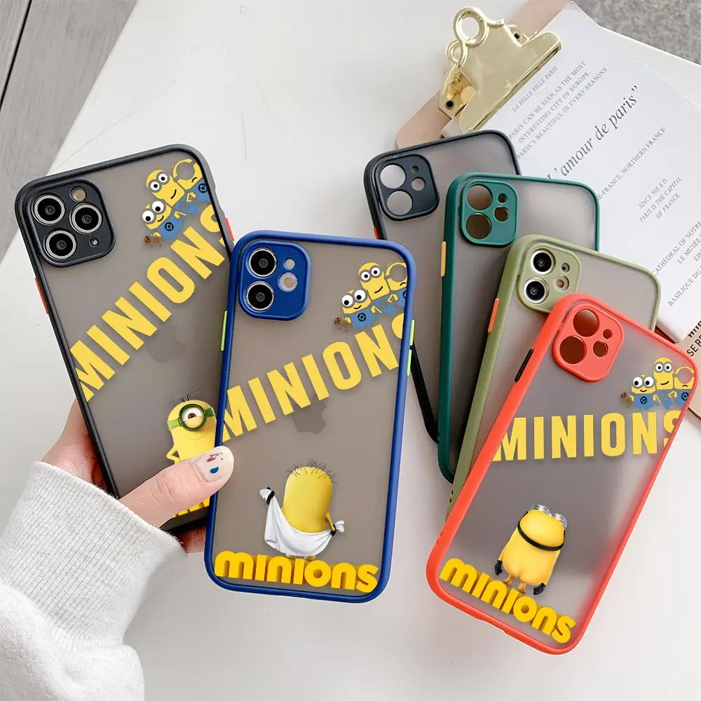

Minions Despicable Me Anime Cartoon Comic Phone Case For Apple iPhone14 13 12 11 Pro Max 8 7 SE XR XS 5G Plus Matte Cover Fundas