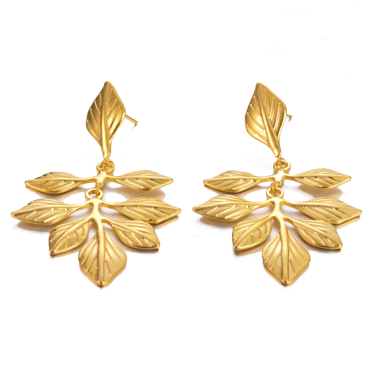 Серьги из нержавеющей стали золотого цвета Классические висячие серьги в виде