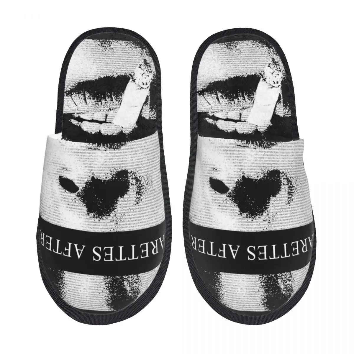 Тапочки домашние хлопковые с ремешком для сигарет и поп-музыки Нескользящие