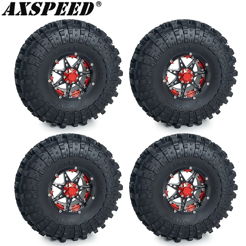 

Комплект Колесных ободов и резиновых шин AXSPEED, 4 шт., 2,2 дюйма, Beadlock для радиоуправляемого гусеничного автомобиля 1/10, Axial SCX10 Wraith 90018 90048 RR10 D90