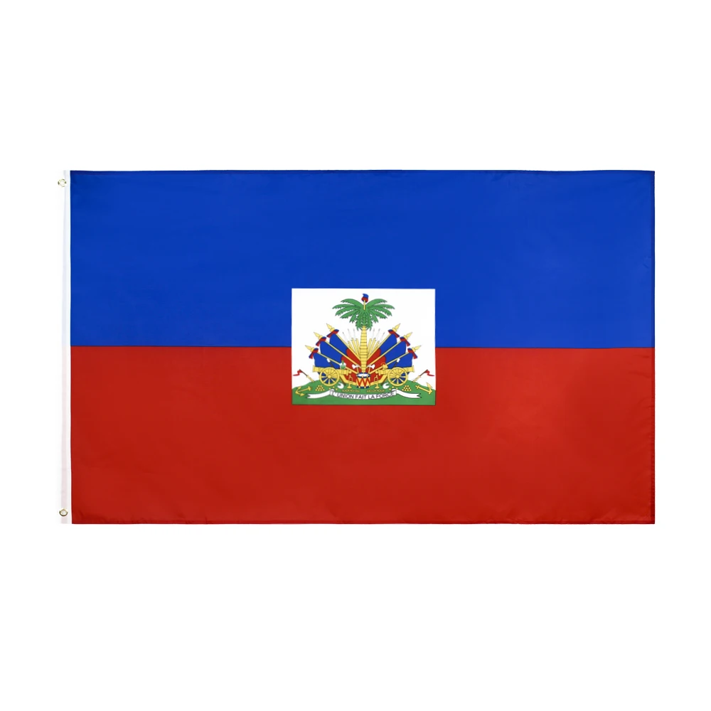 

Free shipping High Quality Haiti flag 90x150cm 5*3ft polyester Double penetration printing Hanging Decoration Haiti flag