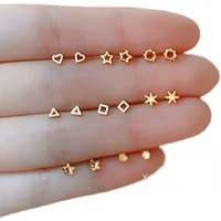 new 925 silver mini stud earrings for women heart star butterfly helix cartilage tragus lobe ear stud teenager piercing jewelry