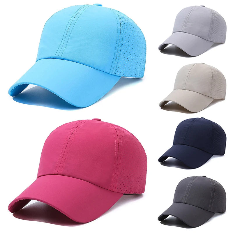 

Quick Dry Baseball Cap Sports Cap Solid Color Men's Sun Hat Casual Snapback Hat Outdoor Cotton Hip Hop Hats For Men Women Caps