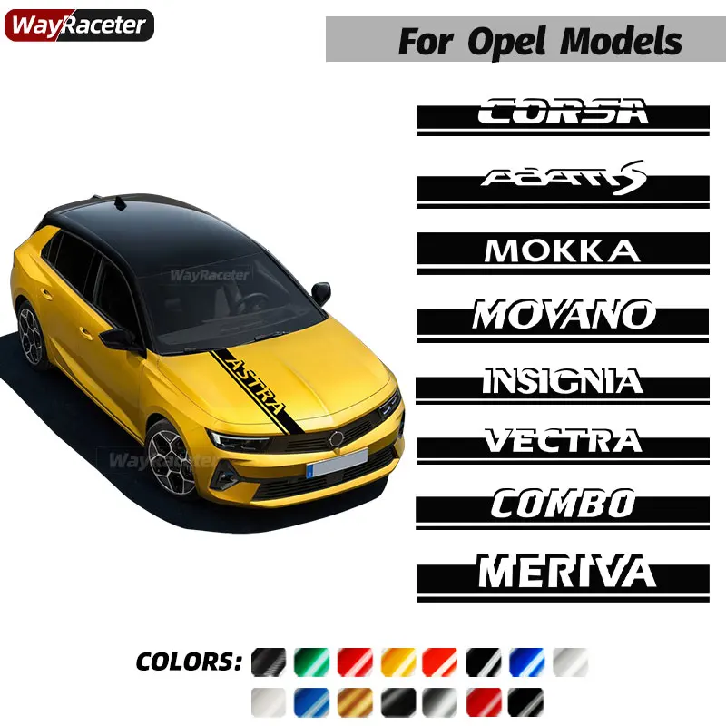

Car Hood Sticker Decal For Opel Corsa Astra Ampera Zafira Movano Insignia Vectra Combo Adam Meriva Tarraco Grandland X Mokka