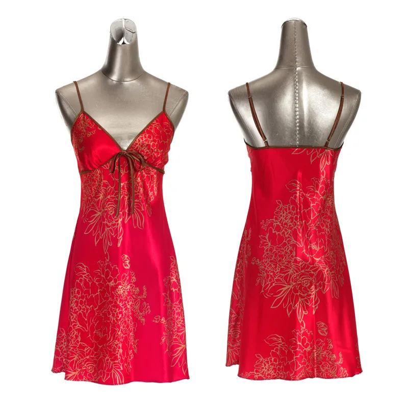 Satin Nightgowns Women Silk Sleeping Dress Summer Sleepwear Ladies Satin Silk Nightdress Dropshiping