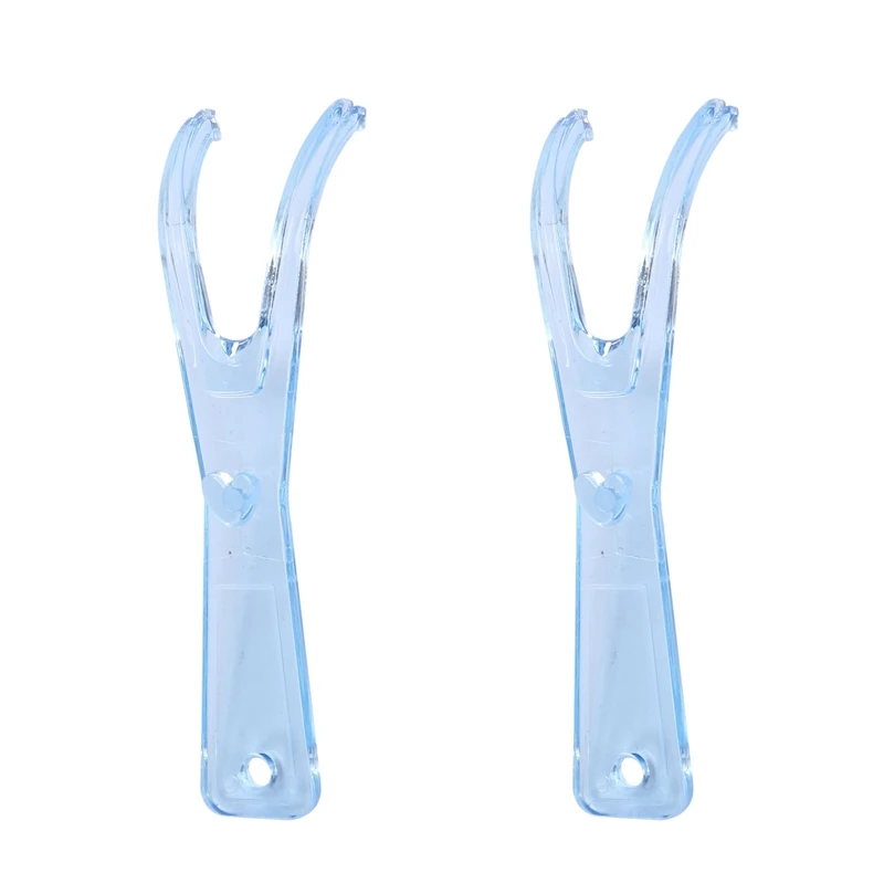 

2X Floss Holder Aid Oral Picks Teeth Care Interdental Convenient Durable Teeth Cleaning Blue