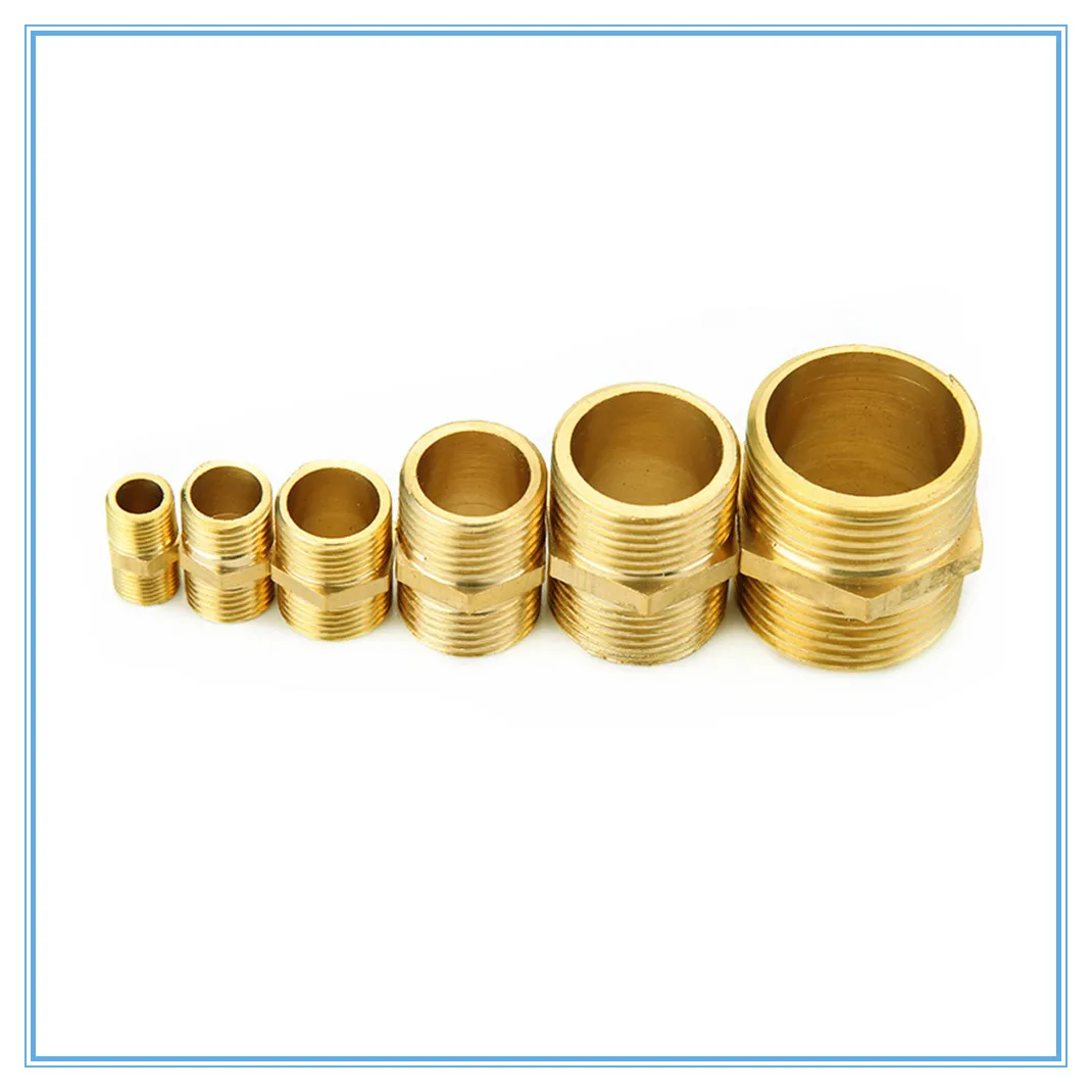 

NEW Brass Pipe Fitting Hex Nipple M/M 1/8" 1/4'' 3/8'' 1/2'' 3/4" Male Thread Coupler Connector Copper